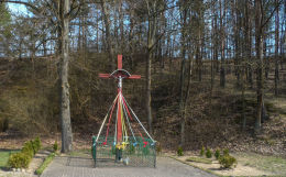 Krzyż przydrożny drewniany. Romanowo Dolne, gmina Czarnków, czarnkowsko-trzcianecki.