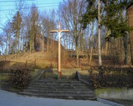Przydrożny krzyż drewniany. Miasteczko Krajeńskie, powiat pilski.
