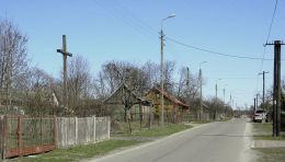 Przydrożny krzyż. Januszno, gmina Pionk, powiat radomski.