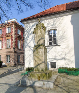 Kapliczka przydrożna figura św. Klemensa Hofbauera na Nowym Mieście. Warszawa, Śródmieście.
