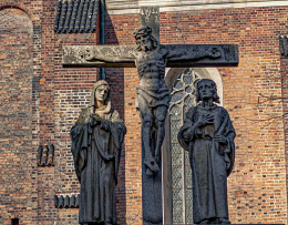 Scena ukrzyżowania Jezusa Chrystusa, Katedra Podwyższenia Krzyża Świętego. Opole. powiat opole, woj.opolskie.