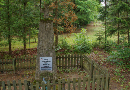 Krzyż kamienny poświęcony powstańcom 1863 r. poległym pod Sokołdą. Kopna Góra, gmina Supraśl. powiat białostocki.