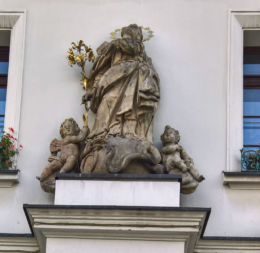 Figura Matki Boskiej Niepokalanie Poczętej (Immaculata), XVIII wiek. Autor Johann Melchior Österreich. Gliwice, Rynek, Gliwice.