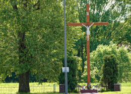 Przydrożny krzyż drewniany, ul. Zamkowa. Kłobuck, powiat kłobucki, woj. Śląskie.
