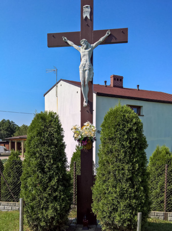 Krzyż przydrożny, ulica Nadrzeczna. Boronów, powiat lubliniecki.