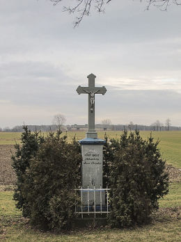 Przydrożny krzyż z 1876 roku. Wieszowa, gmina Zbrosławice, powiat tarnogórski.