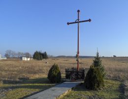 Przydrożny krzyż. Zacharzyn, gmina Chodzież, powiat chodzieski.