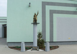 Kapliczka św. Floriana przed remizą OSP. Granówko, gmina Granowo, powiat grodziski.