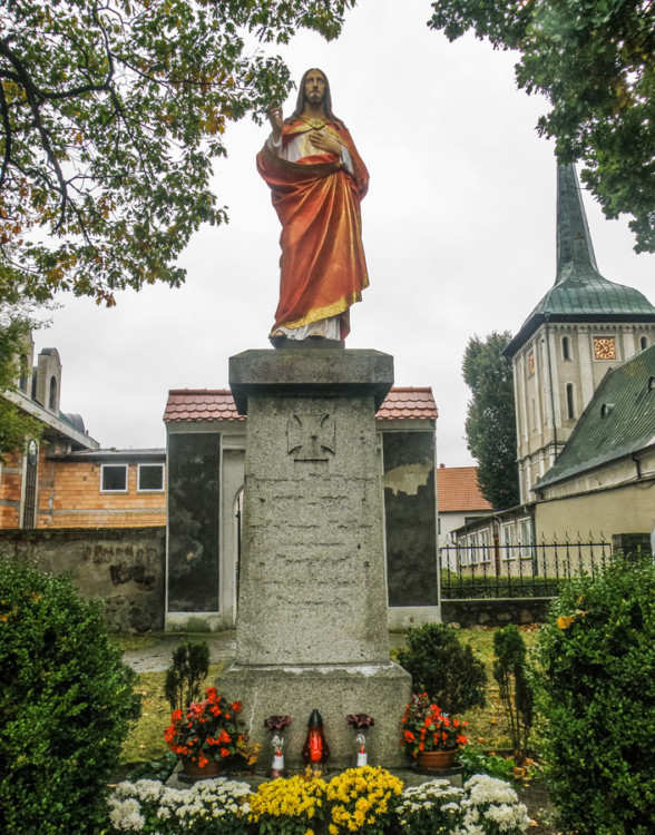 Figura Jezusa Chrystusa na ulicy Krakowskiej. Szczeci, Szczecin.