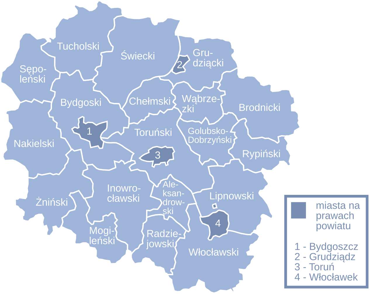 powiaty dolnośląskie